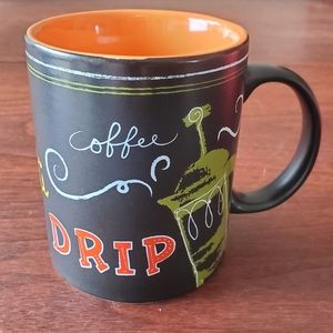 Starbucks Coffee Mug Cup “Brew Drip Venti” Black with Orange Interior 12 fl oz